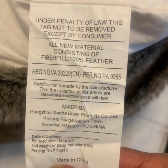 Tahari Faux Fur Accent Lumbar Decorative Throw Pillow Feather Filled in Brown - Picture 5 of 6